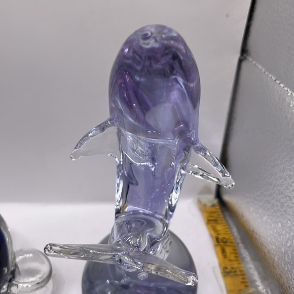Graceful Purple Glass Marine Sculpture - Picture 3 of 5